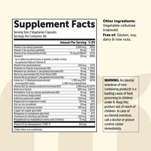 Bariatric Multivitamin - 45mg Iron Methylated Capsules